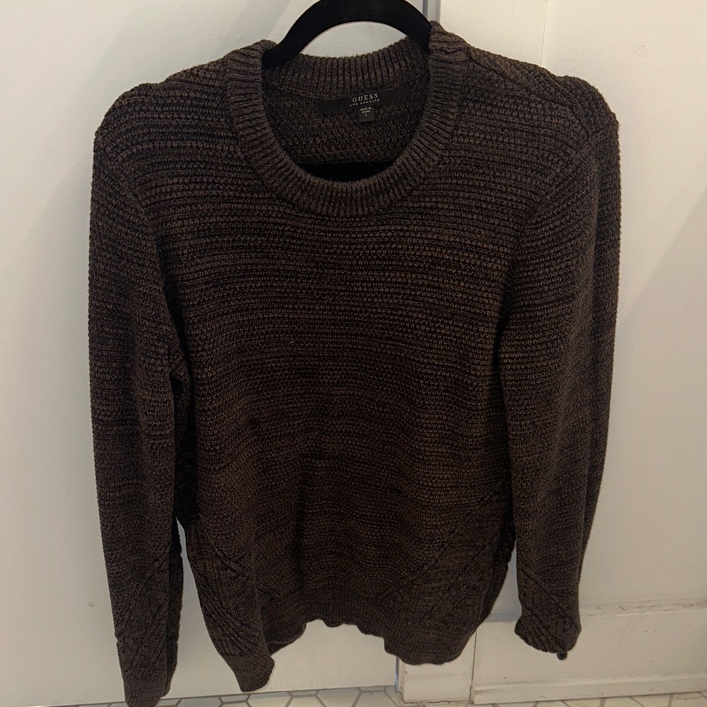 Guess Men's Dark Brown Crewneck Sweater